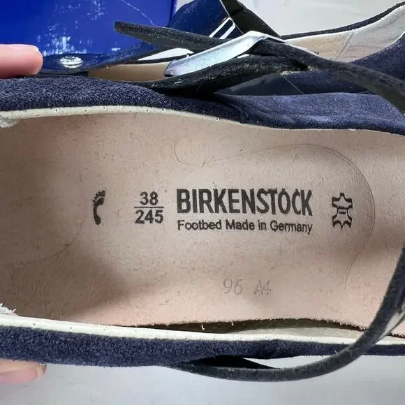 Birkenstock Tralee Leather/Patent T-Strap Shoe 1004618 Women 7/Men 5 EU 38 NWB - Picture 9 of 10